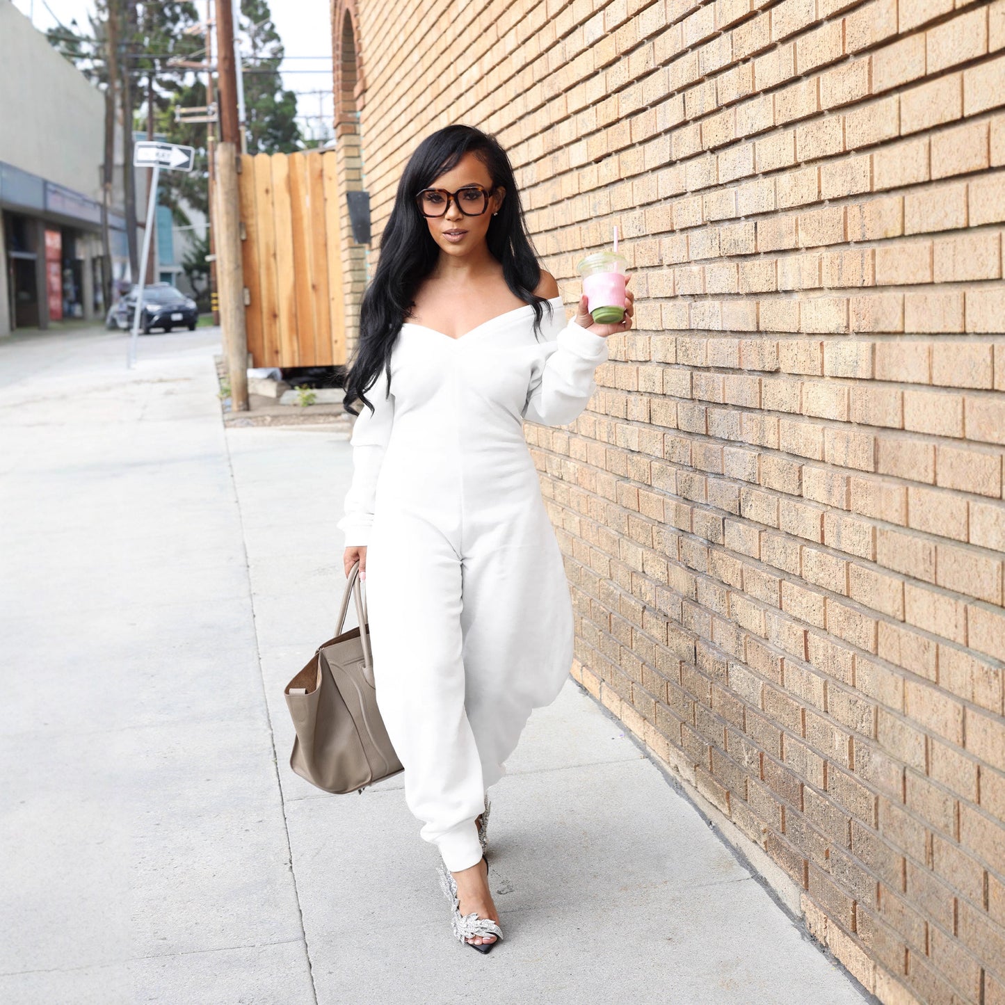 Women's Attractive Long Sleeve Sweatshirt Sexy Jumpsuits