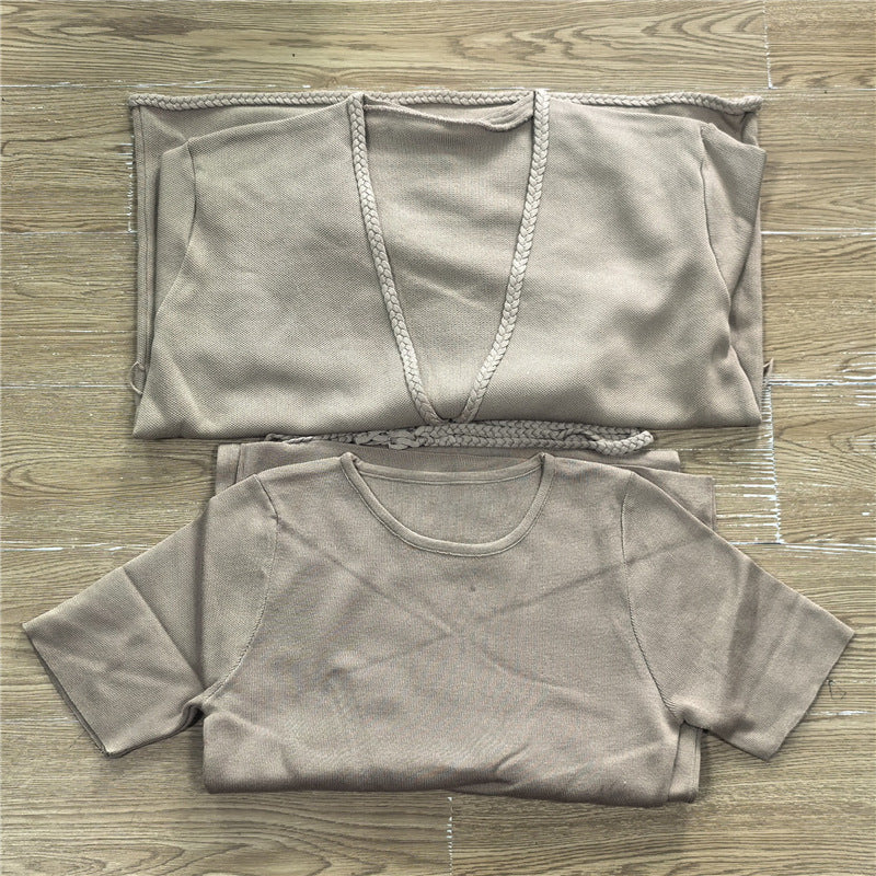Women's Loose Long Dress Two-piece Set Cardigans