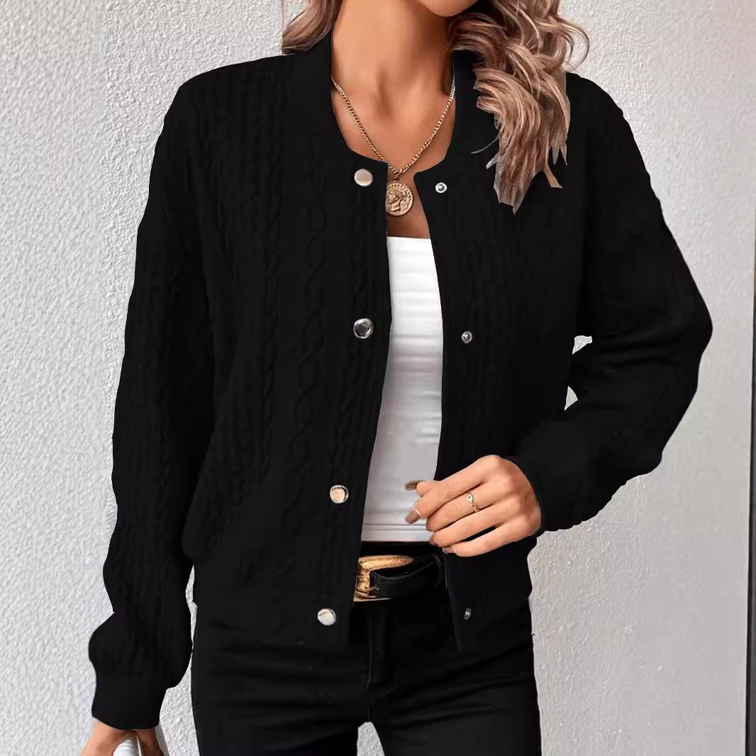 Women's Autumn Fashion Solid Color Stand Collar Jackets