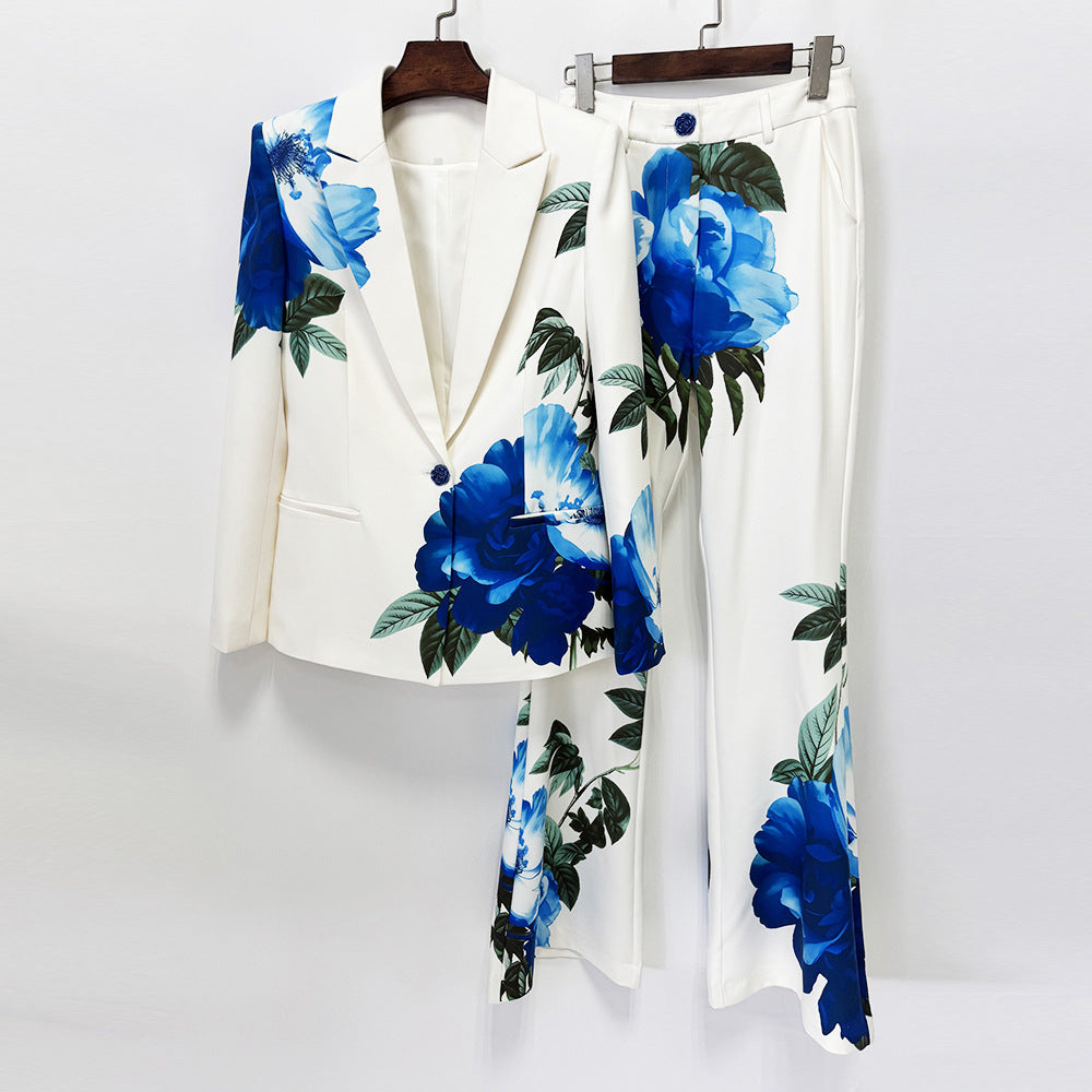 Casual Two-piece Beautiful Digital Printing Trousers Jackets