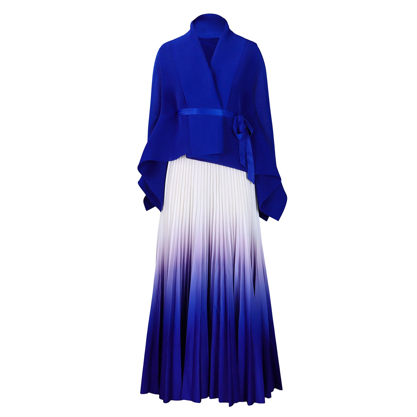 Women's Wear Autumn Large Fashionable Elegant Batwing Sleeve Gradient Color Two-piece Tops