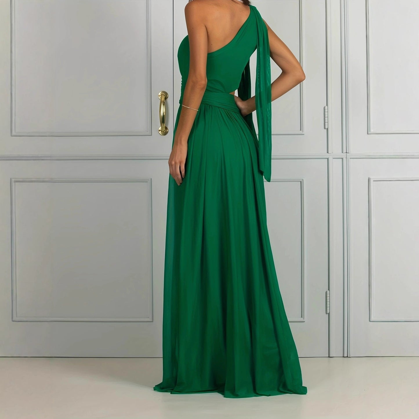 Women's Formal Dress Oblique Shoulder Solid Color Dresses