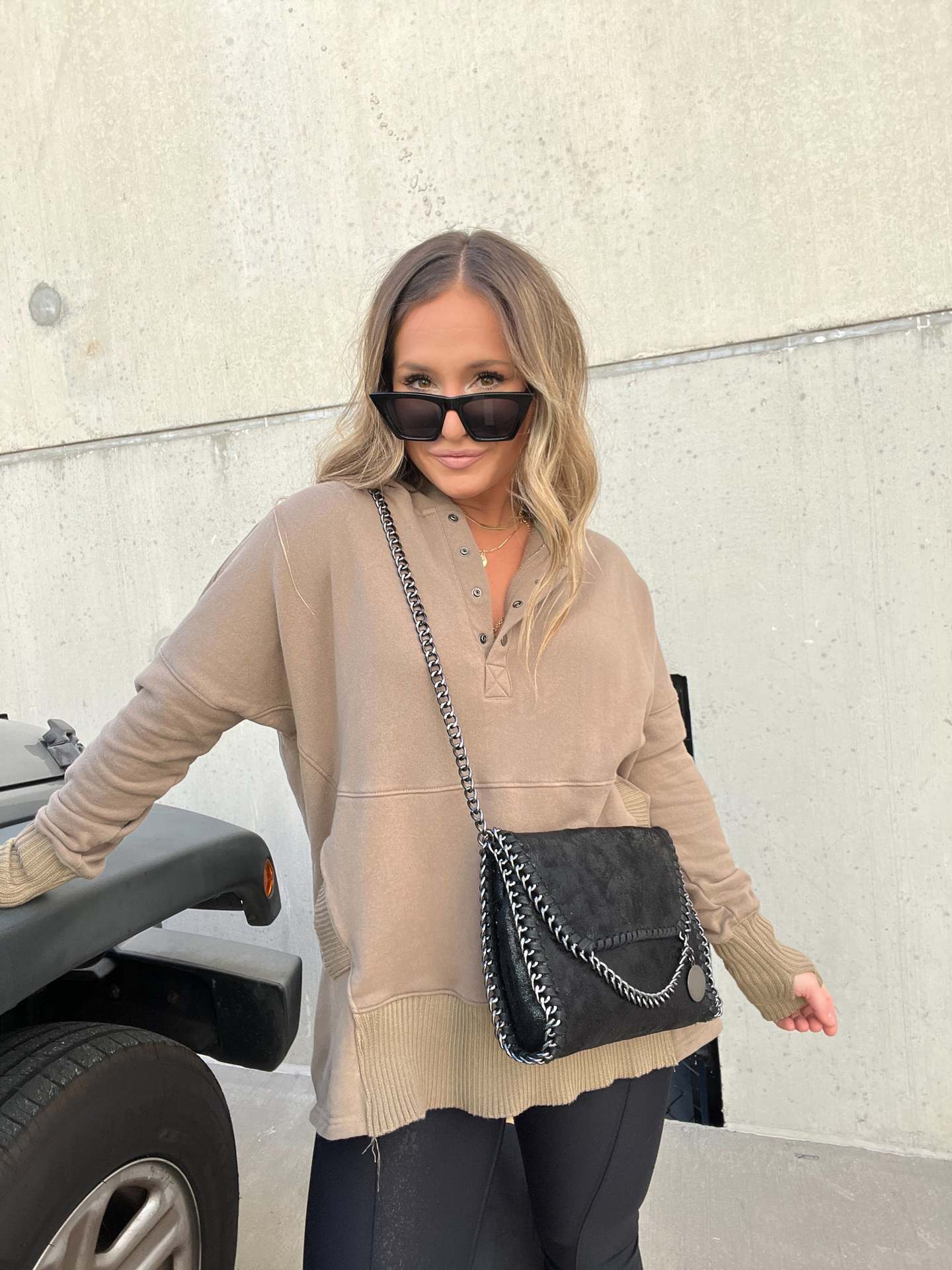 Women's Cotton Solid Color Rib Fabric Patchwork Sweaters