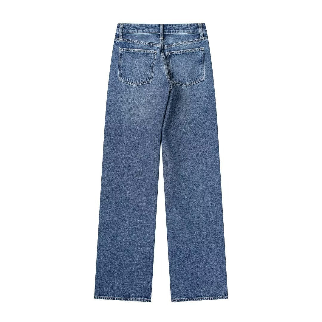 Women's Cool French Style Wide Leg Jeans