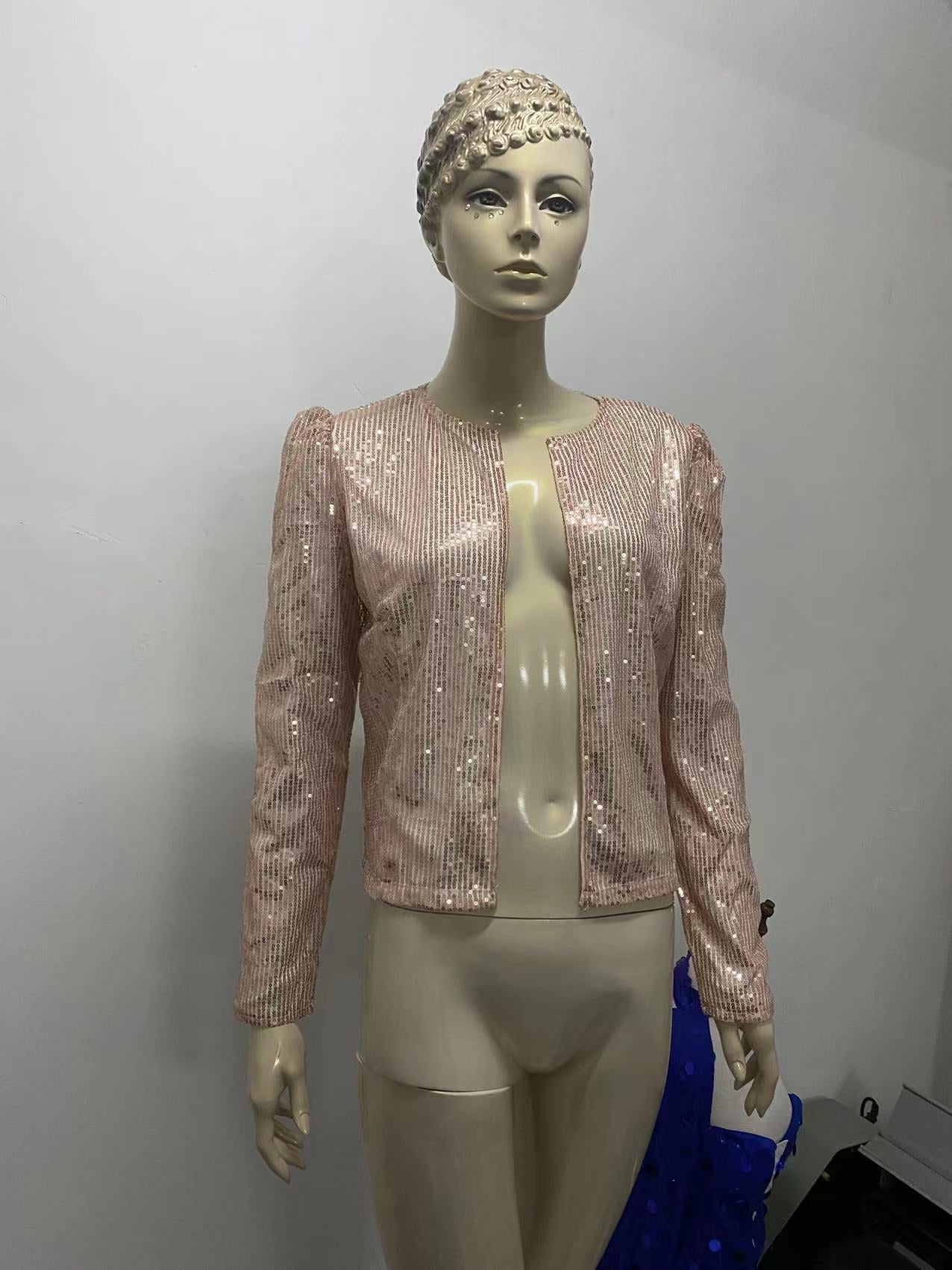 Women's Versatile Slouchy Fashion Sequined Casual Coats