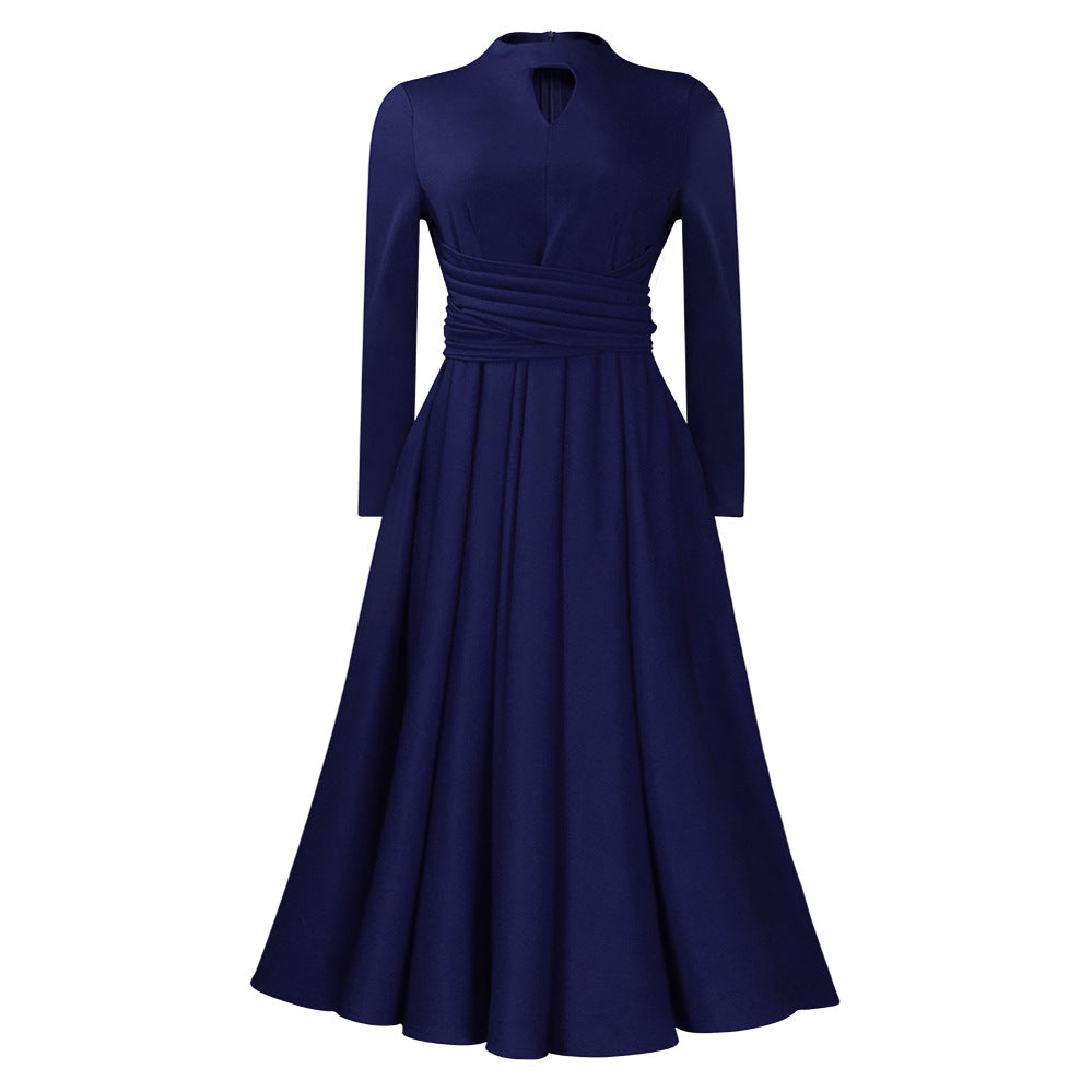 Women's Fashion Elegant Pleated African Large Swing Dress