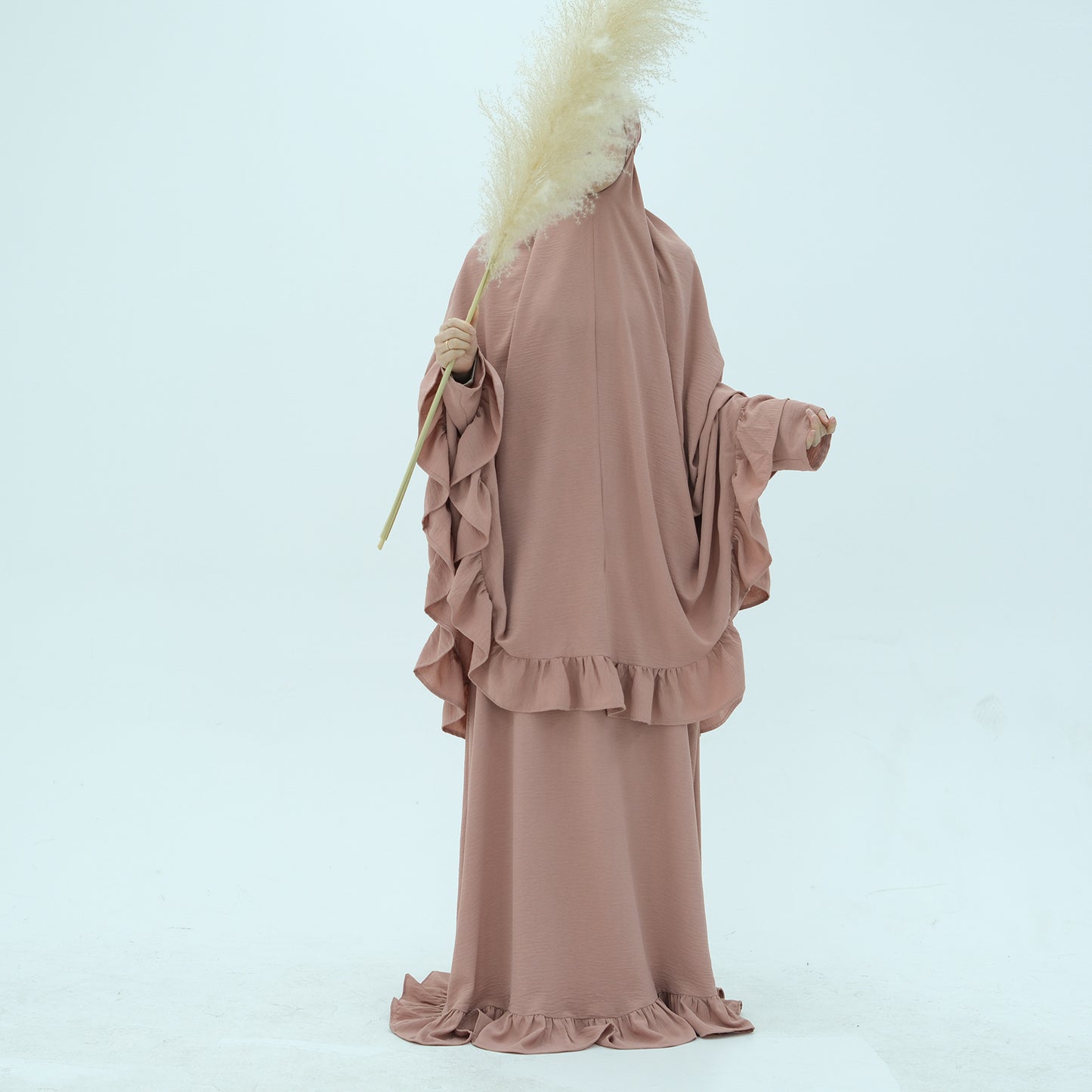 Trendy Turkey Solid Color Dress Headscarf Dresses