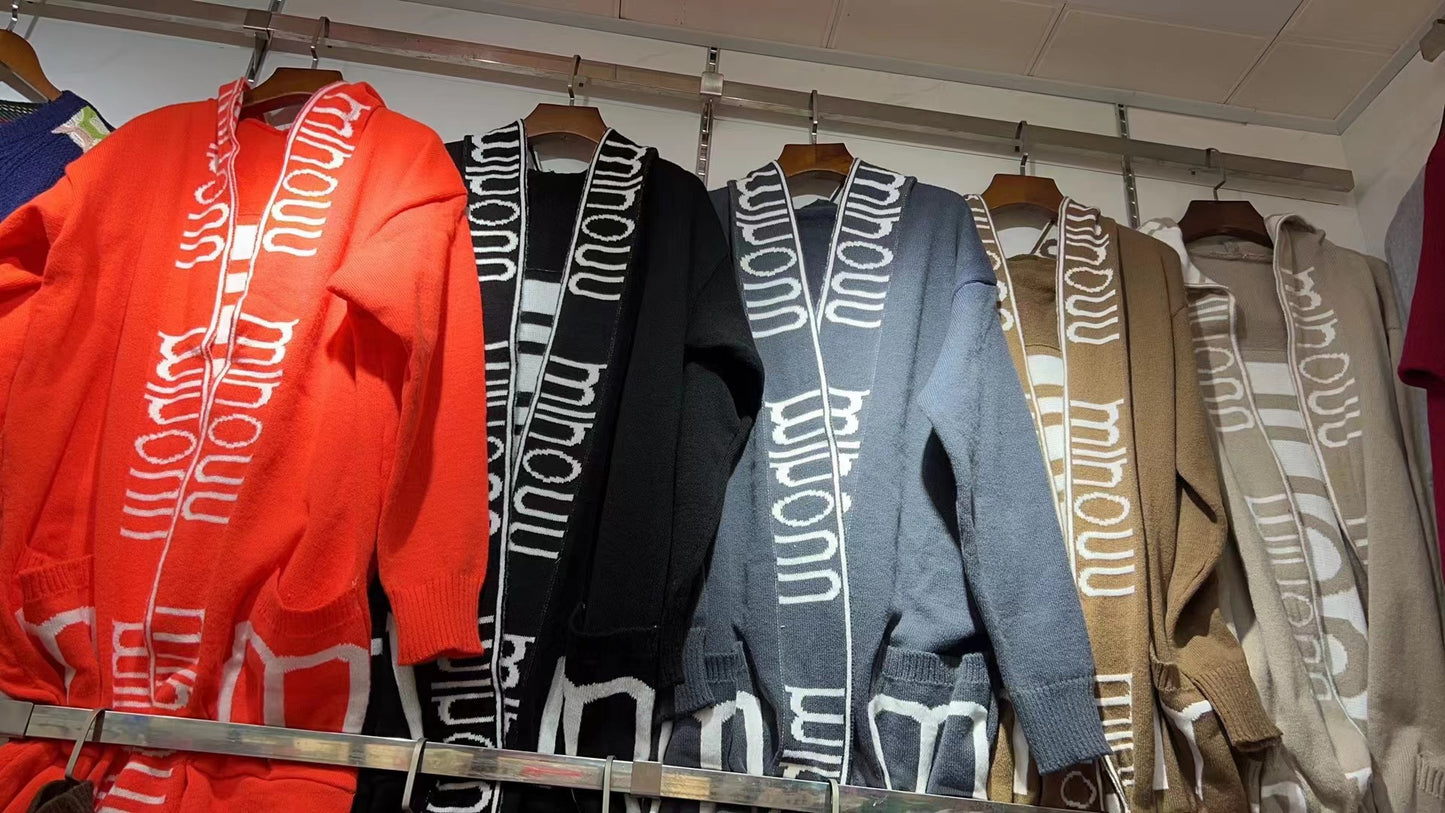 Women's Comfortable Stylish Hooded Letters Long Sweaters