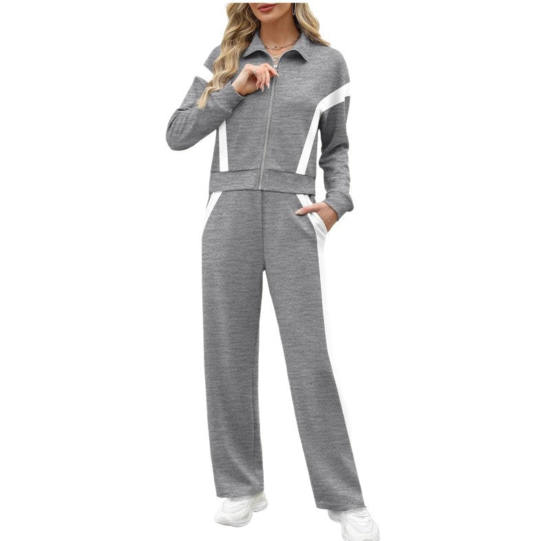 Women's Autumn Two-piece Sportswear Trousers Set For Fashion Casual Suit
