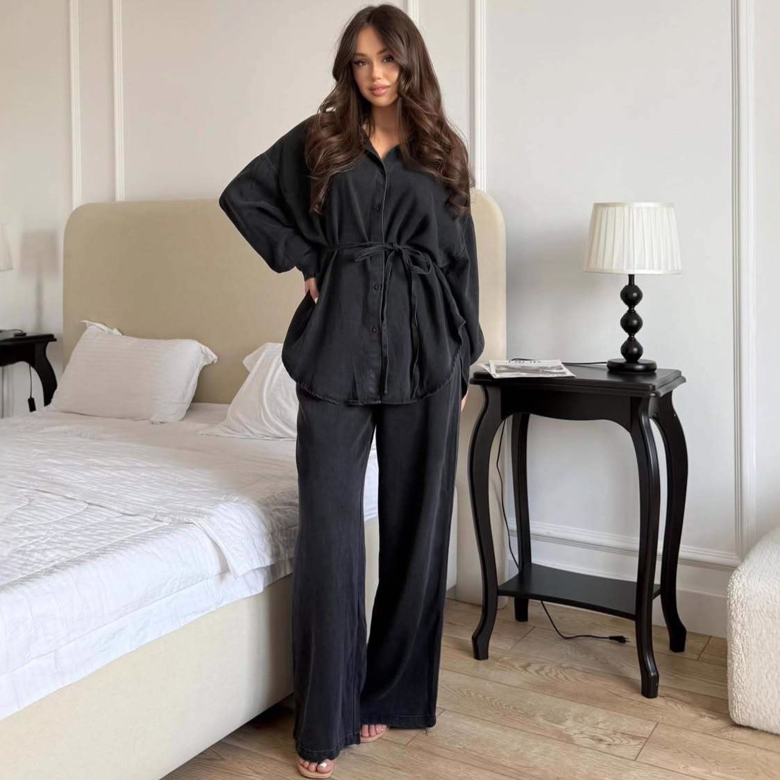 Women's Graceful Fashionable Shirt Button Strap Baggy Jackets