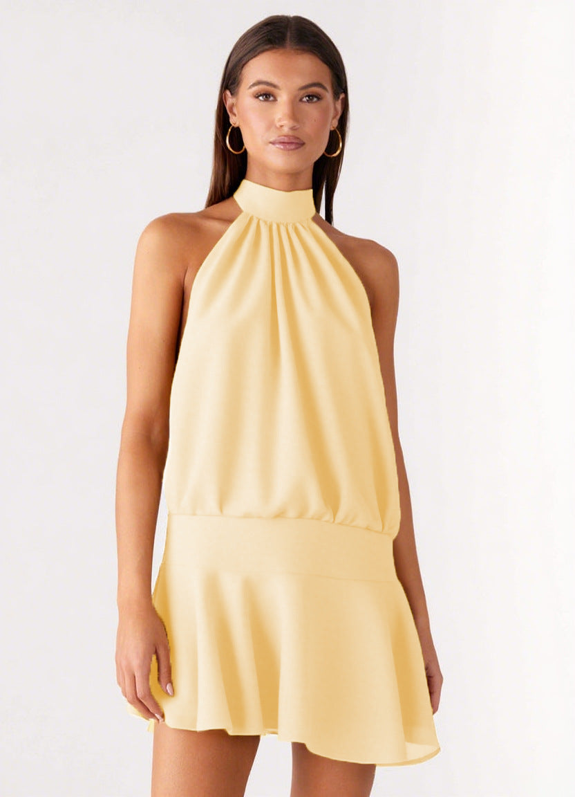 Women's Summer Sexy Sleeveless Halter Backless For Dress