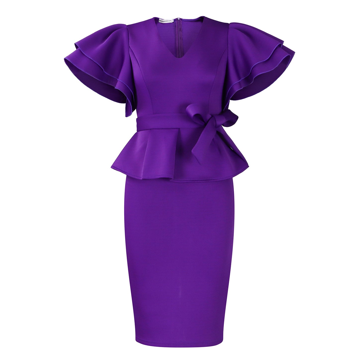 Women's Elegant Ruffles Slim Dress Ladies Formal Dresses