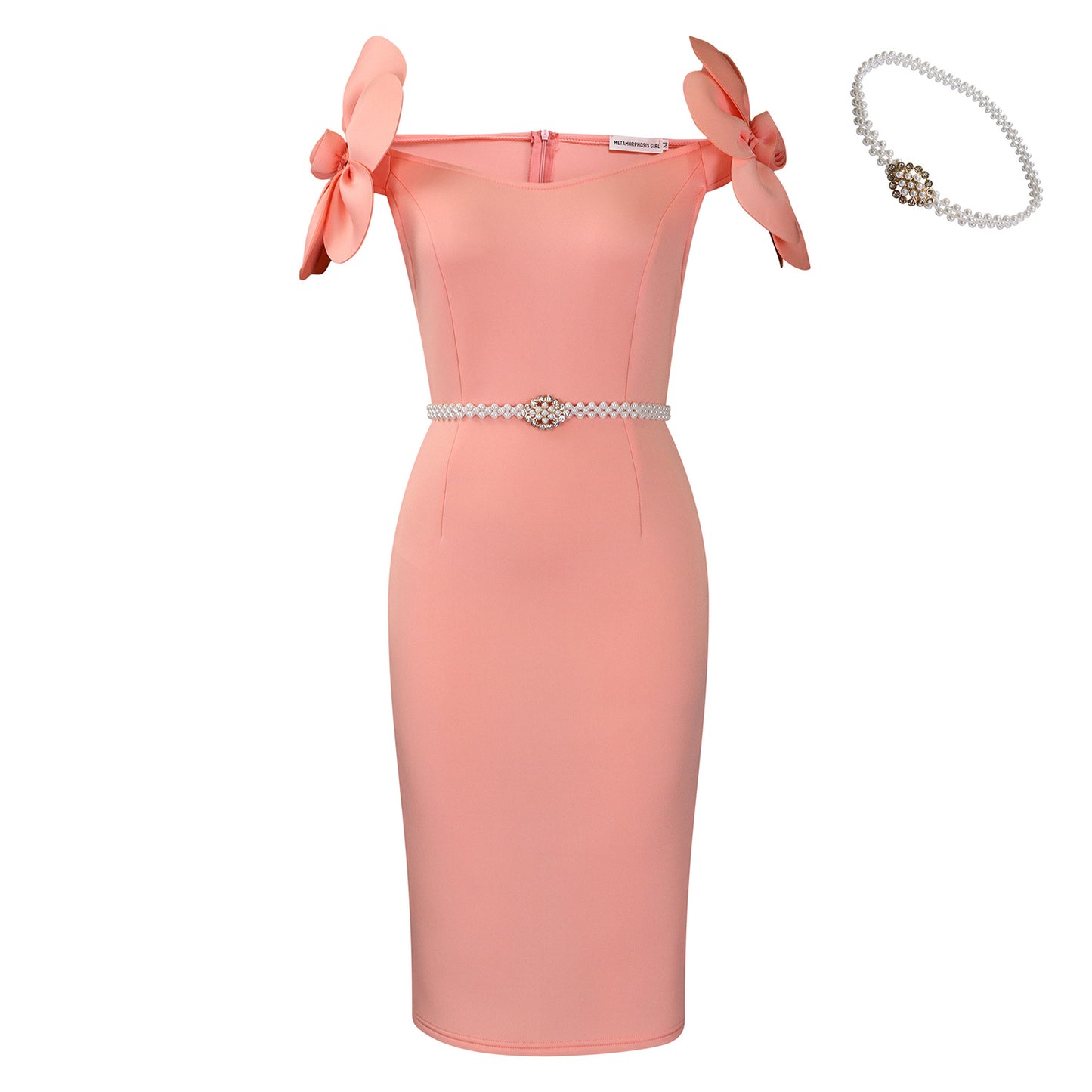 Women's Elegant Three-dimensional Flower Banquet Sheath Dress