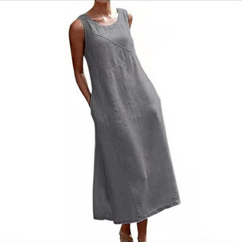 Women's Large Fat Loose Slimming Cotton Linen Clothing