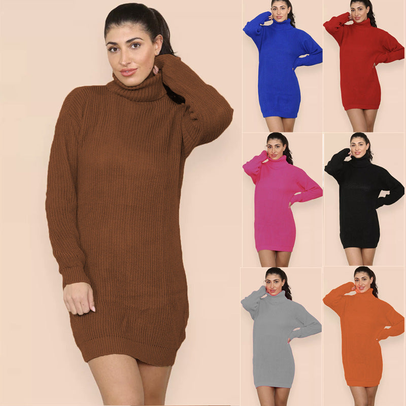 Casual Elegant Women's Lapel Mid-length Dress Women's Sweater