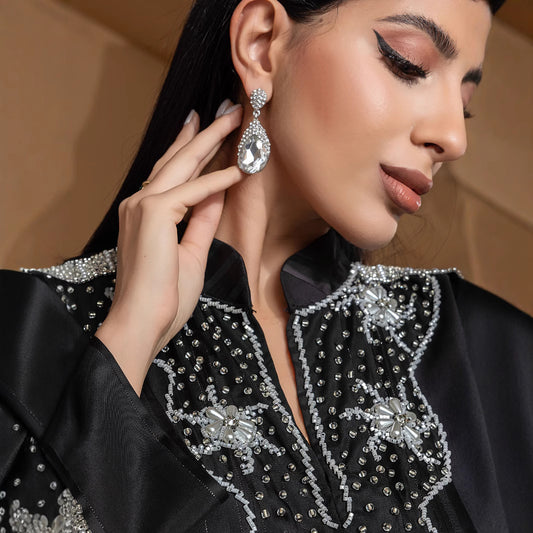 Fashionable Woven Gold Bead Sleeve Dress Dresses