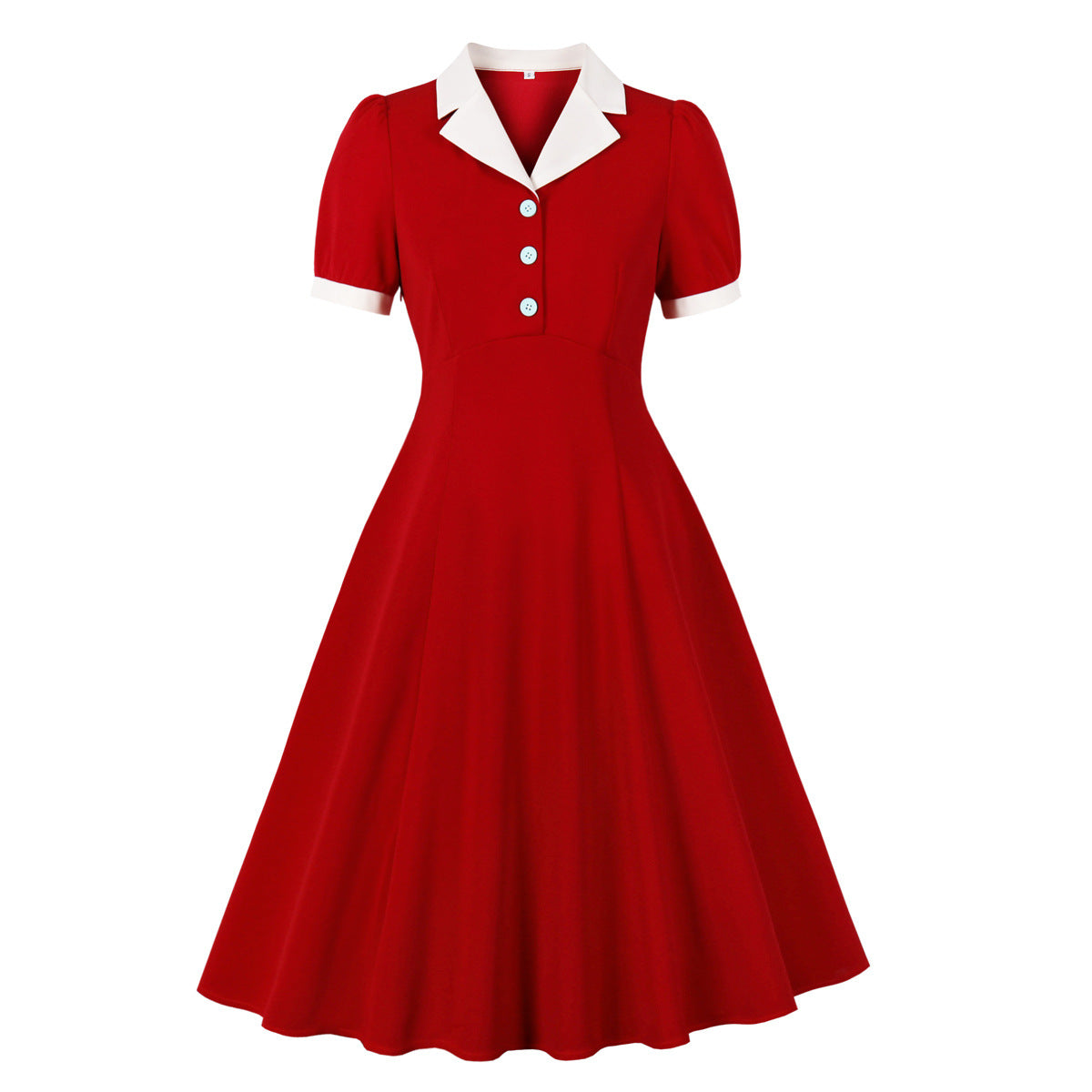 Women's Waist Slimming Preppy Style Color Matching Dresses