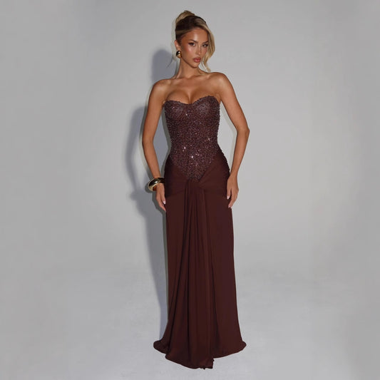 Women's Graceful Tube Sequin Stitching Tight Party Tops