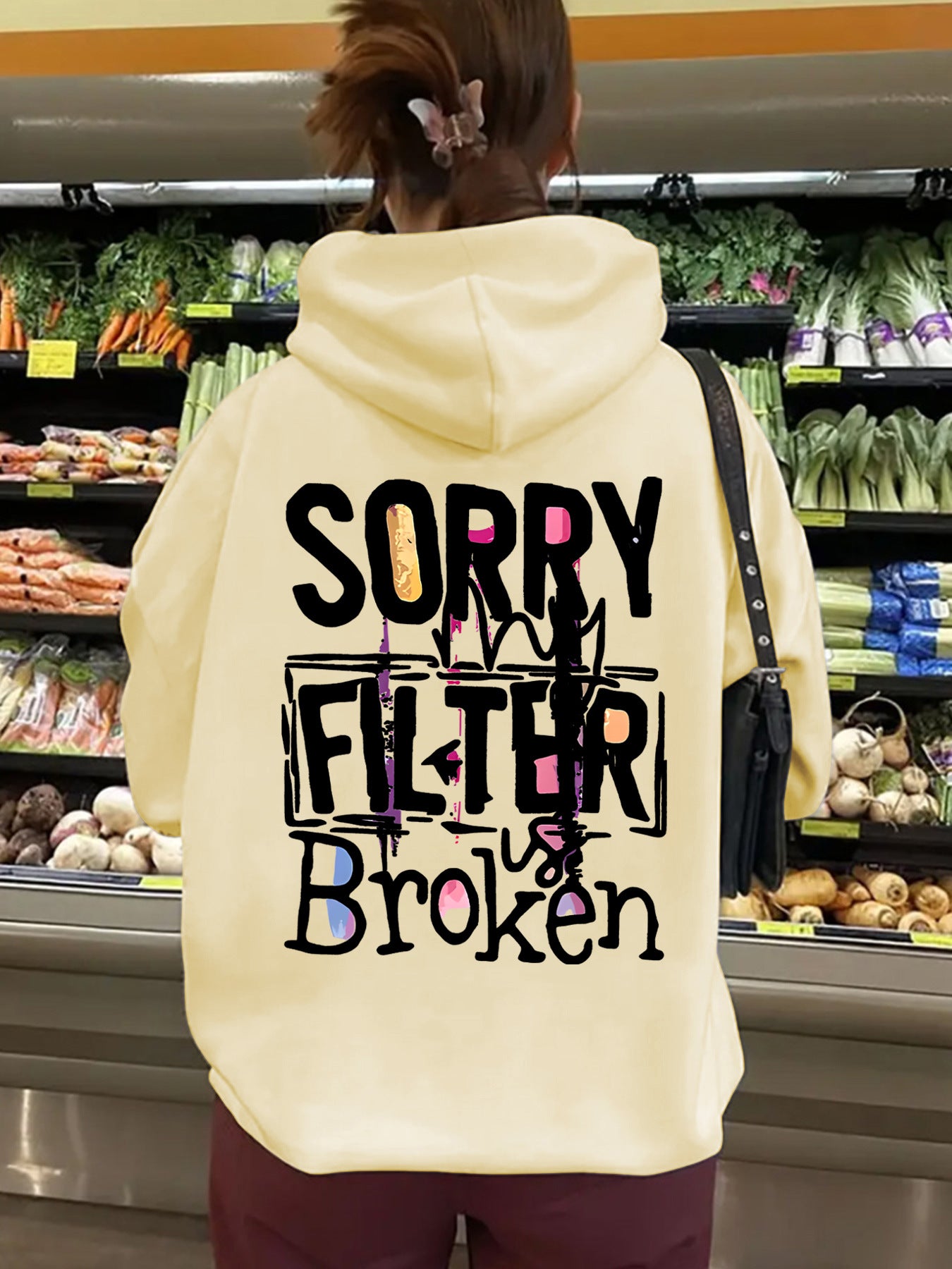 Women's Hoodie Letter Pattern Printed Casual Fleece Thick Tops