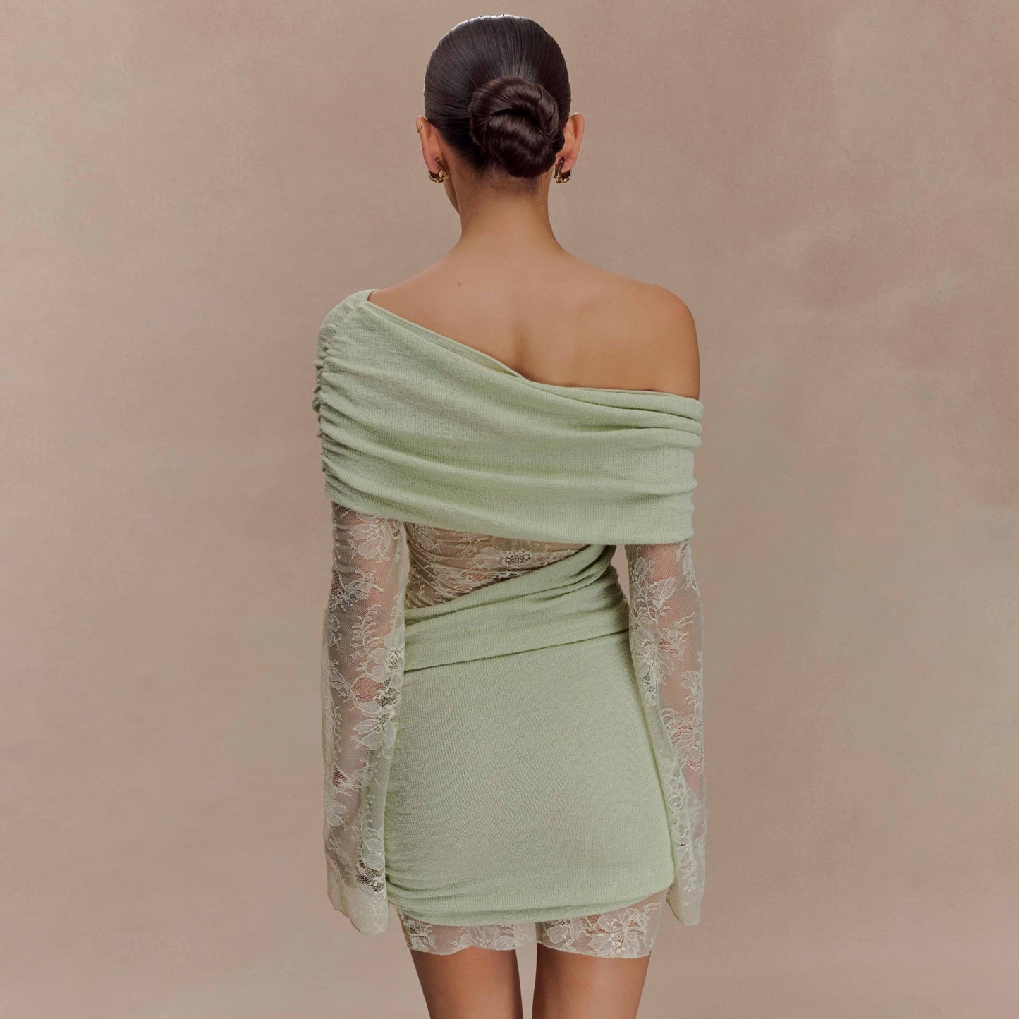 Women's High-grade Lace Stitching Knitted Dress Vacation Style Dresses