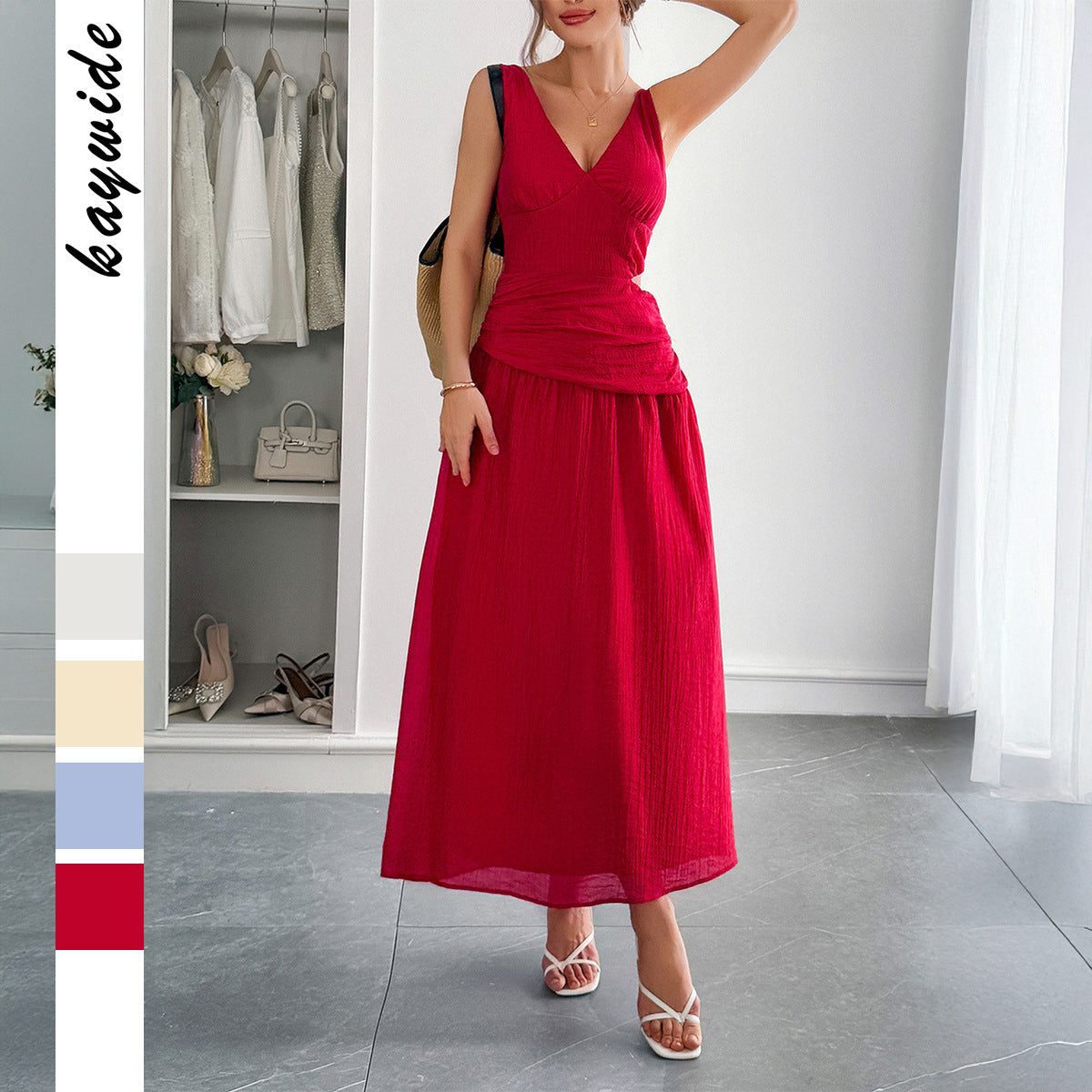 Women's Elegant Style Deep V Midriff Outfit Clothing