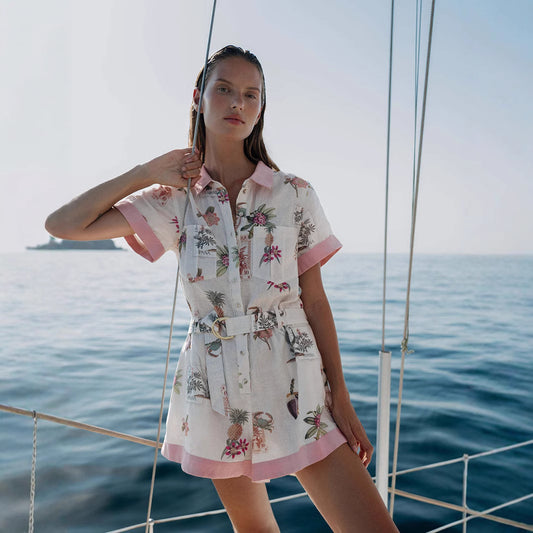 Pretty Charming Stylish Elegant Linen Shirt Jumpsuits