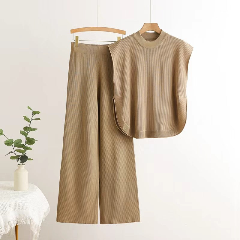 Women's Style Fashion Loose Crew Neck Split Suits
