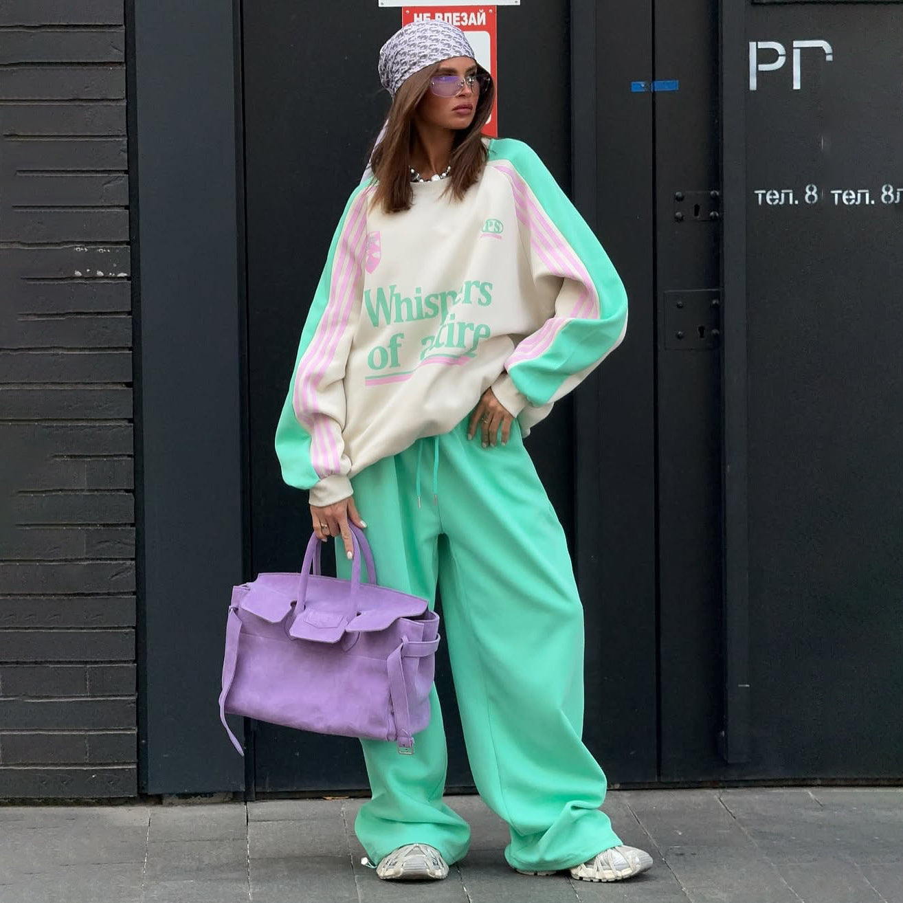 Women's Style Colorful Stand Collar Loose Comfort Trend Fashion Home Suits