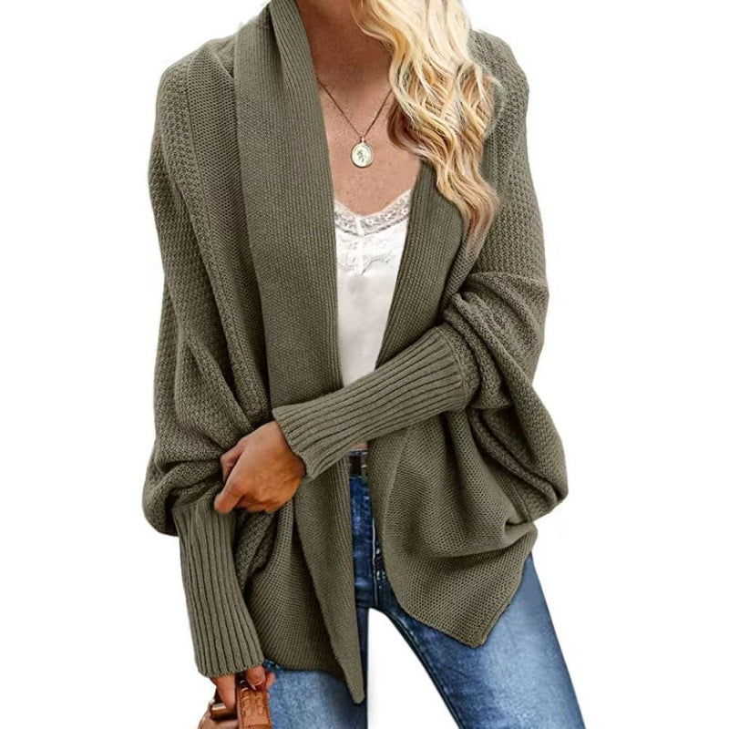 Glamorous Knitted Shawl Batwing Sleeve Oversized Sweater