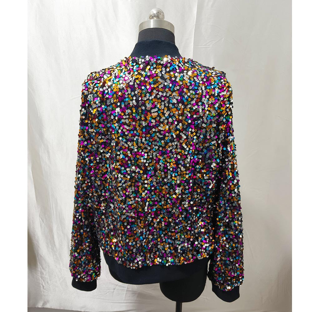 Women's Mesh Embroidered Sequin Graceful Fashionable Colorful Jackets