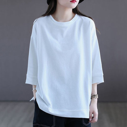 Women's Summer Loose Bottoming Shirt With Solid Blouses