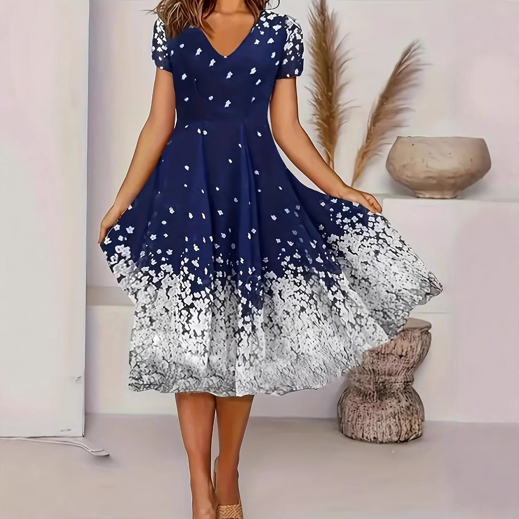 Trendy Popular Creative Women's Short-sleeved Printed Dress