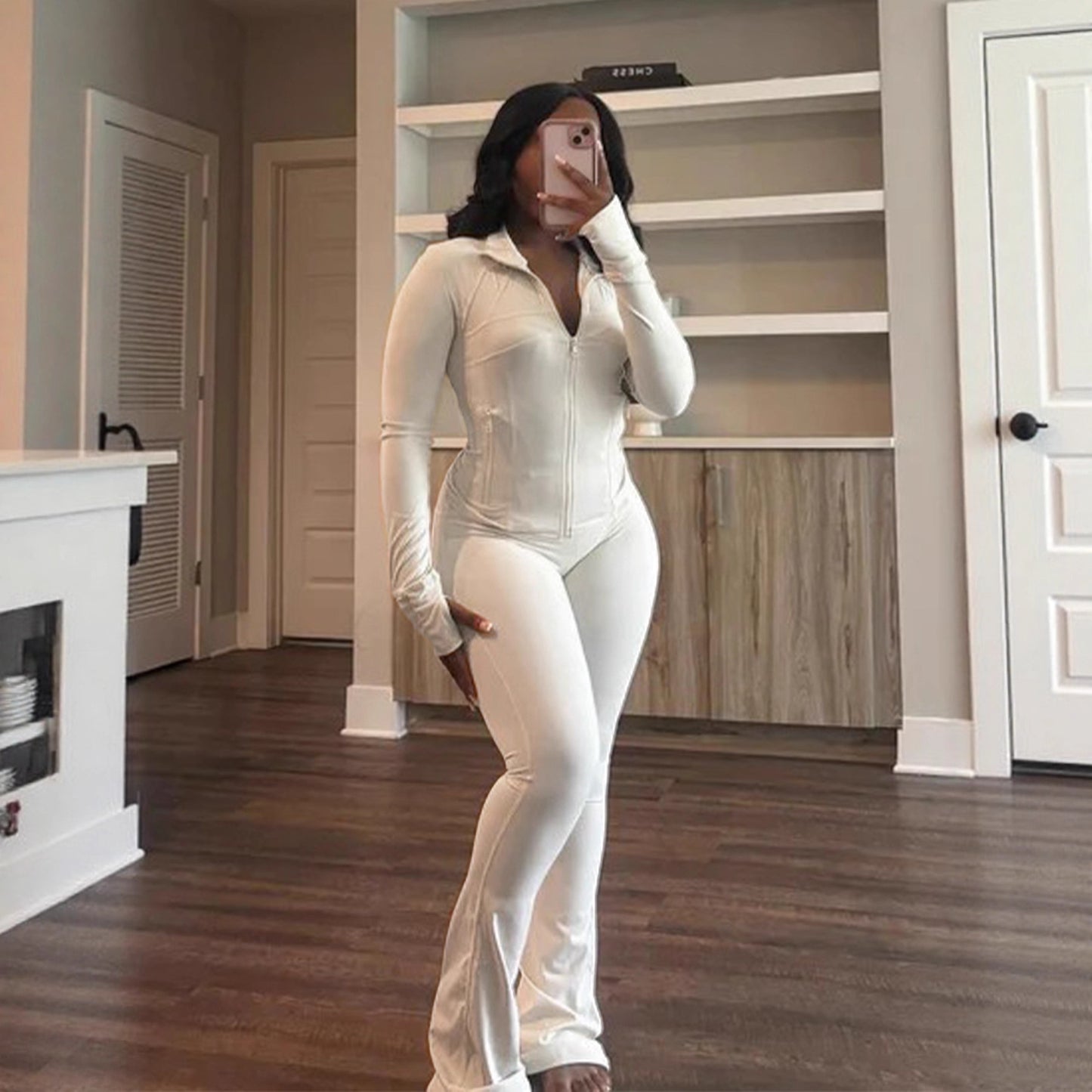 Women's Sports Leisure Sexy Tight Long-sleeved Horn Two-piece Clothing