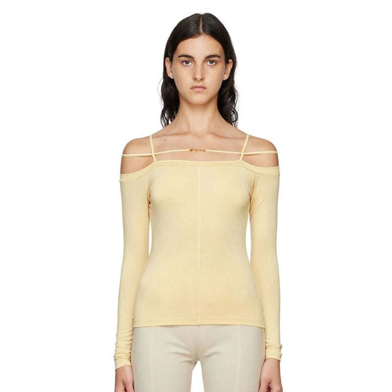 Women's Lan Design Sense T-shirt Bottoming Shirt Tops