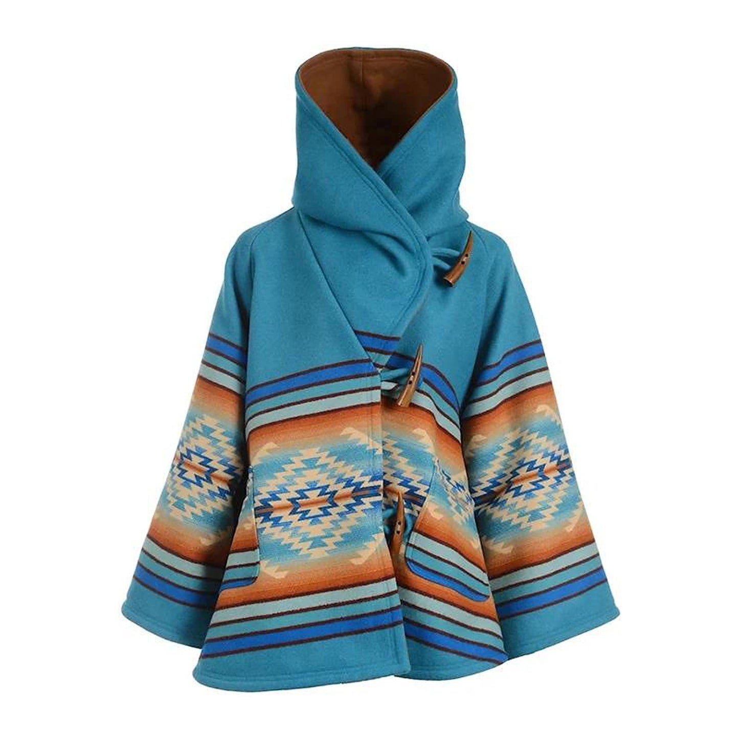Women's Winter Loose Retro Printed Woolen Colors Coats