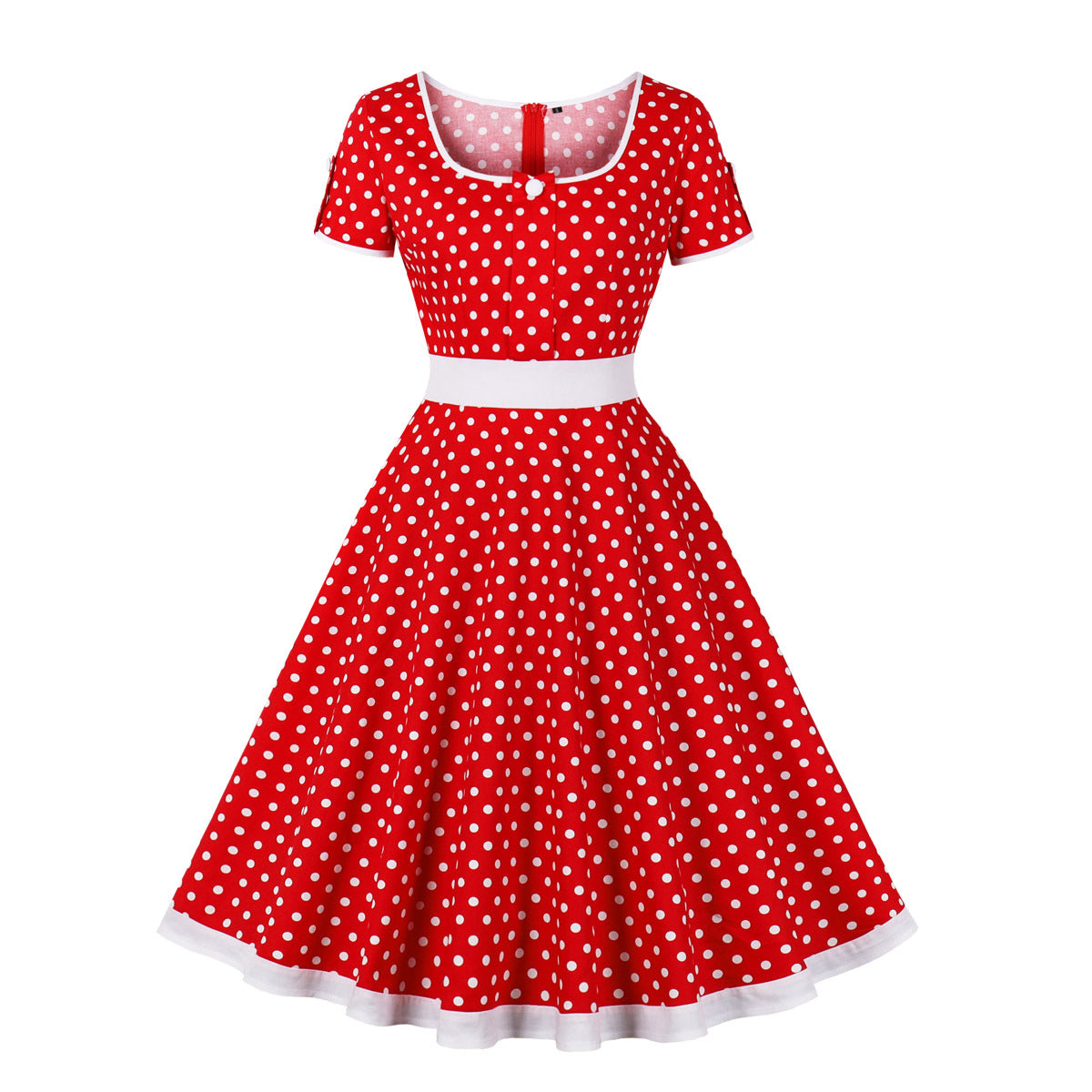 Retro Dots Dress Elegant Big Hem Dresses