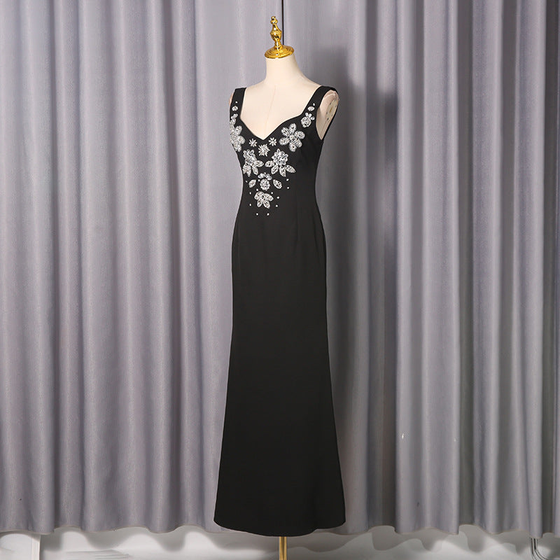 Sier Diamond Flower Slim Fit Patchwork Dresses
