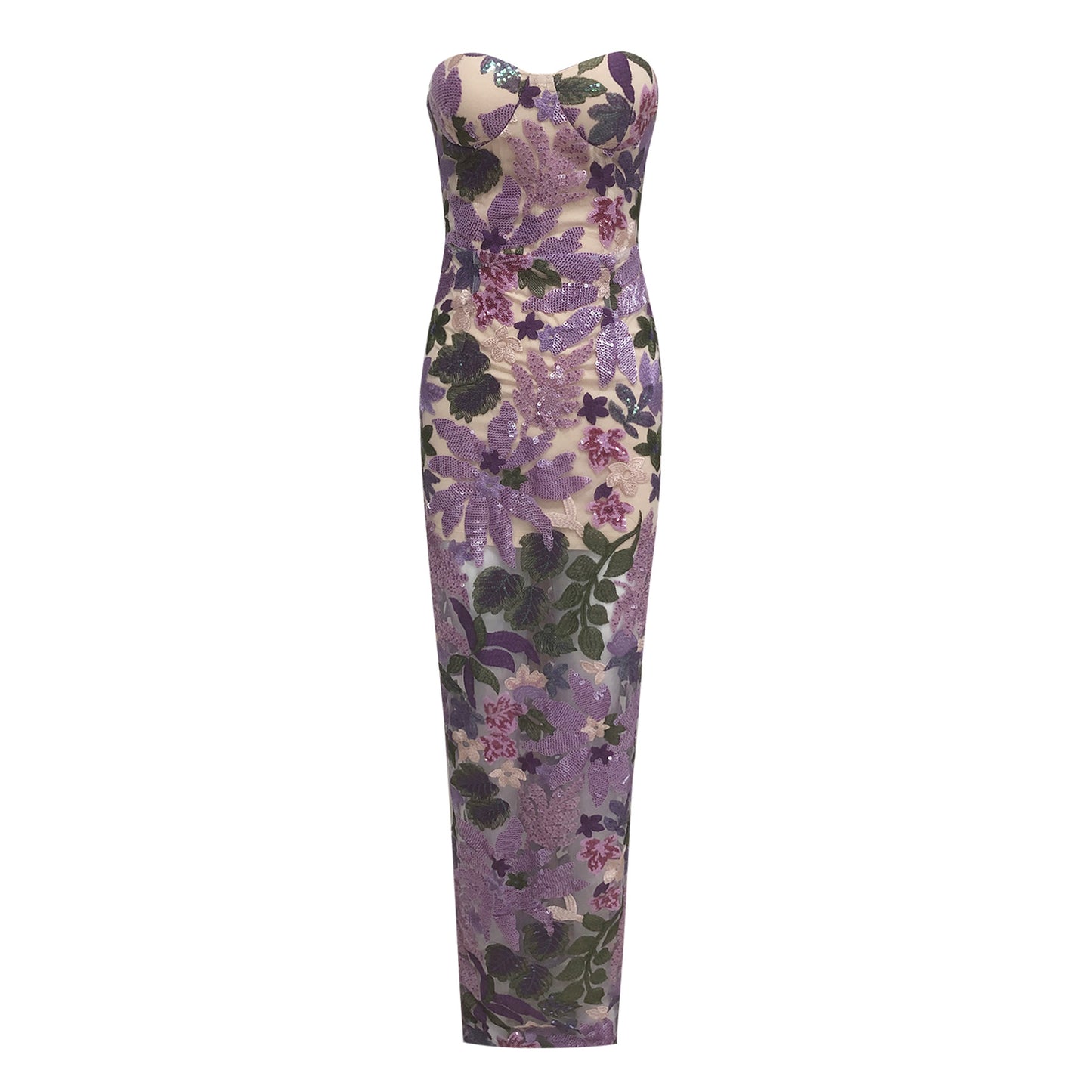 Sexy Formal Dress Three-dimensional Mesh Color Embroidered Dresses