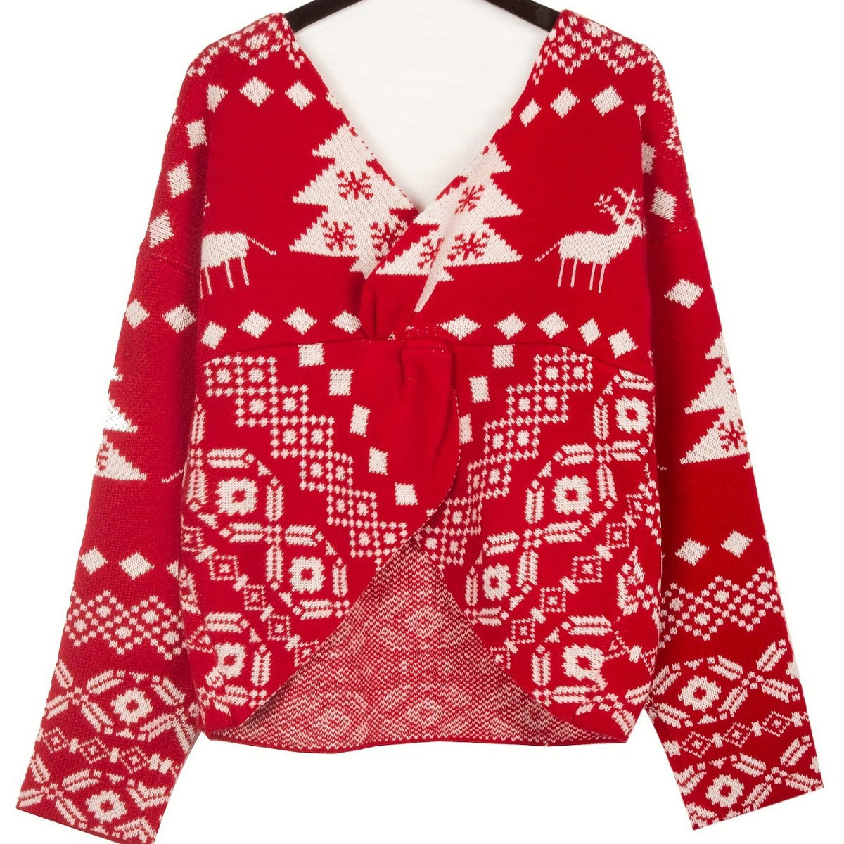 Women's Irregular Backless Christmas Snowflake Pattern Long Blouses