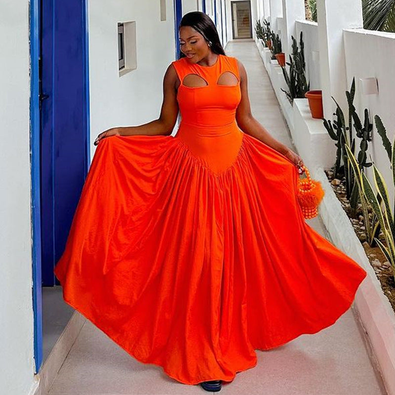 Women's Summer Sweet Cute Round Neck Long Dresses