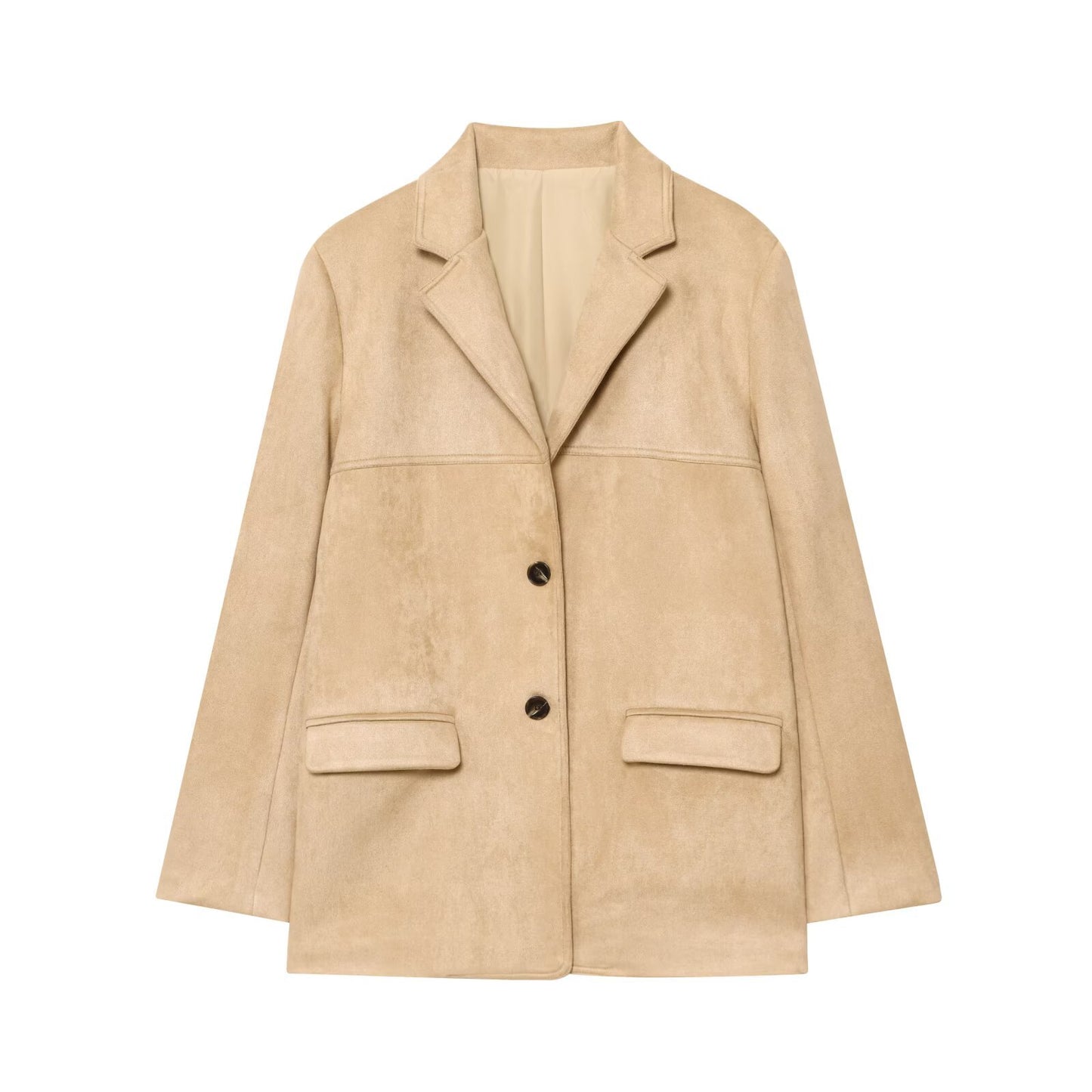 Women's Fashion Casual Polo Collar Suede Western Coats