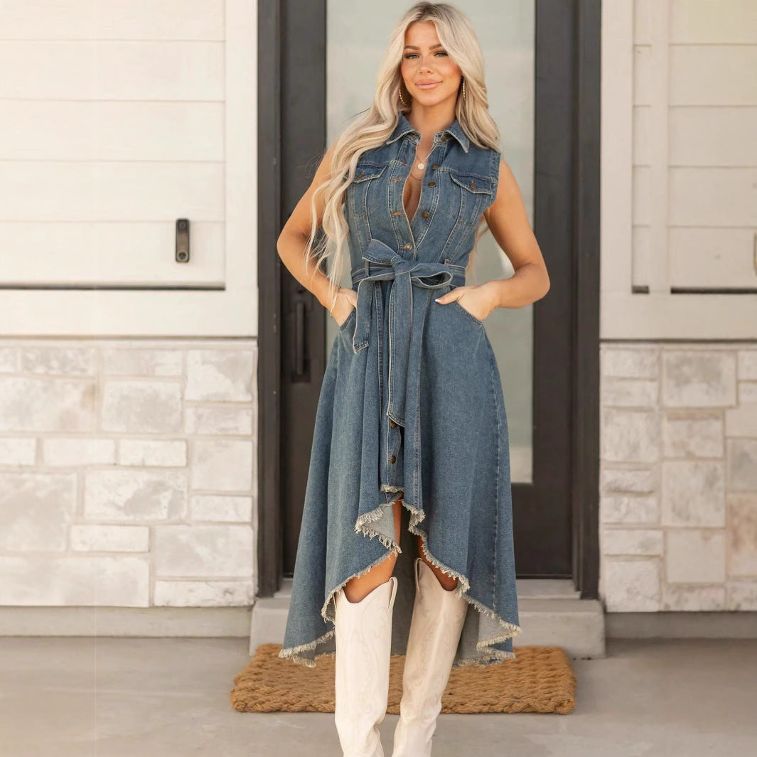 Dress Fashionable Sleeveless Irregular With Personality Dresses