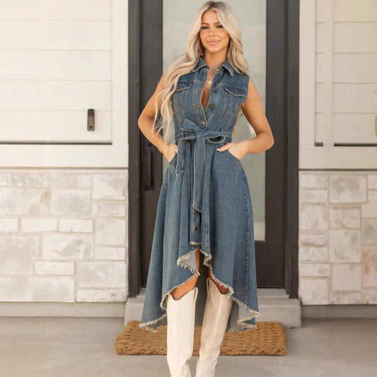 Dress Fashionable Sleeveless Irregular With Personality Dresses