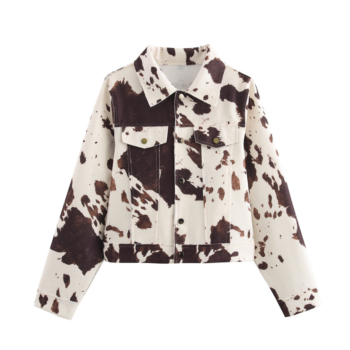 Women's Street Fashion Casual Contrast Color Printed Jackets