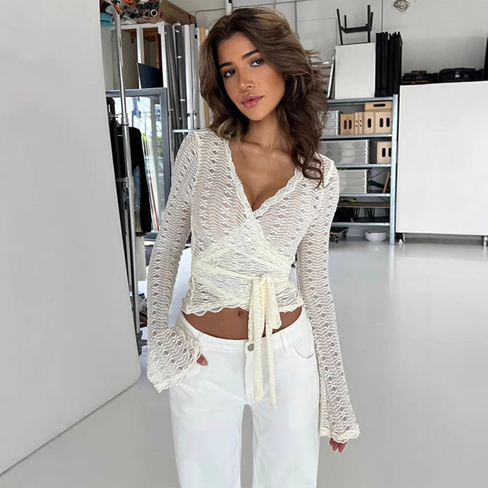 Women's Loose Outer Wear Hollow Sexy Fashion Blouses
