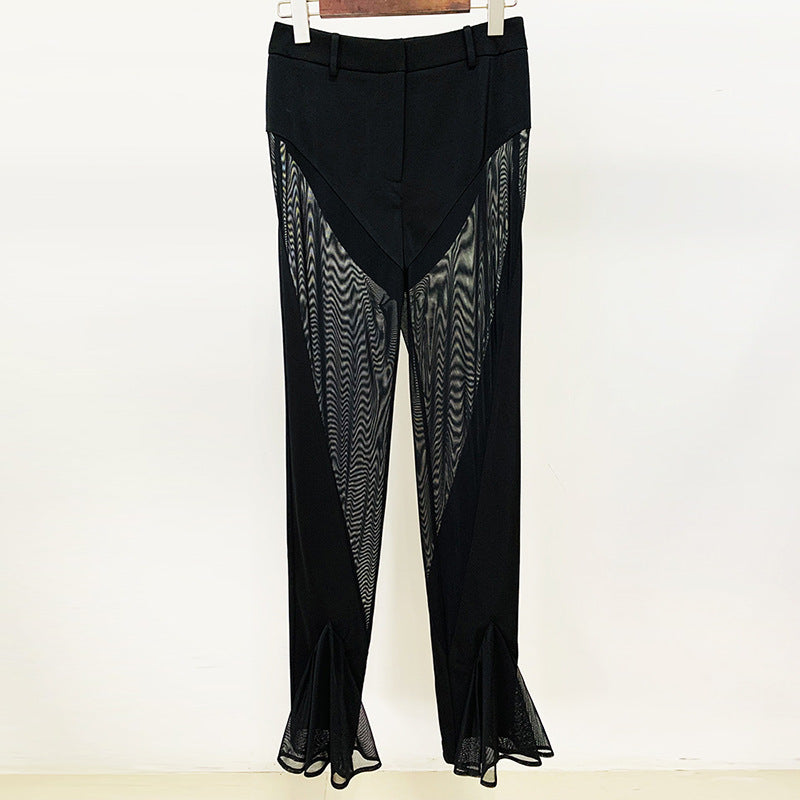 Mesh Slim Fit Patchwork Personality Stitching Suits