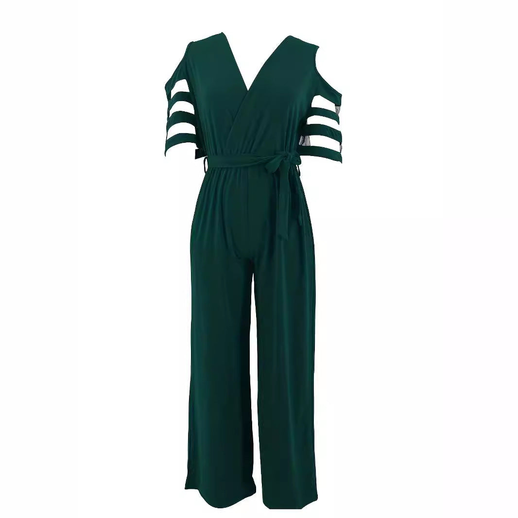 Women's Sexy Solid Color High Waist One-piece Pants