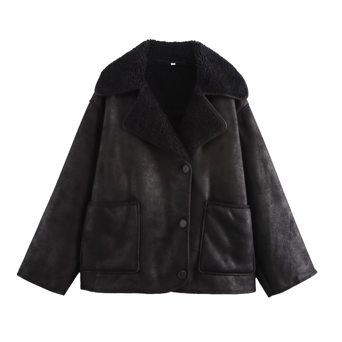 Women's Autumn Fashion Polo Collar Three-color Fur Jackets