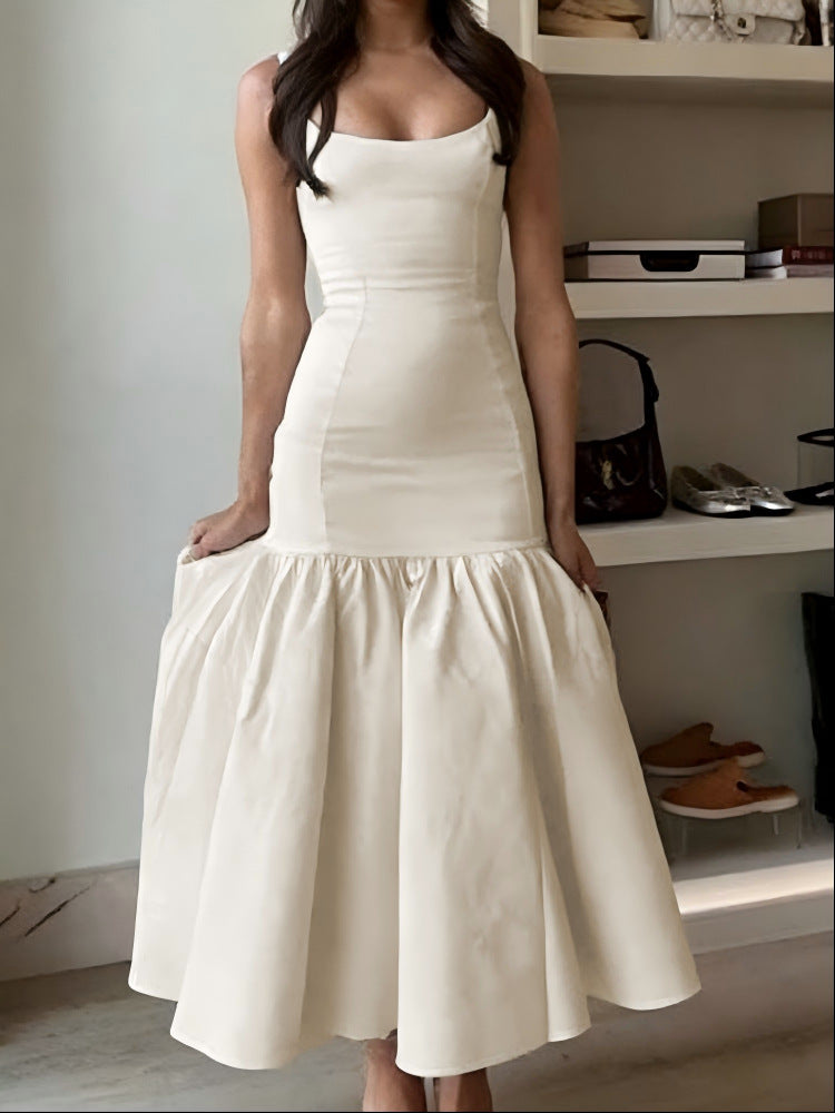 Slim Retro Sleeveless Fishtail Sexy Vacation Dress
