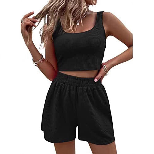 Women's Summer Girly Style Fresh Sweet Knitted Sleeveless Suits